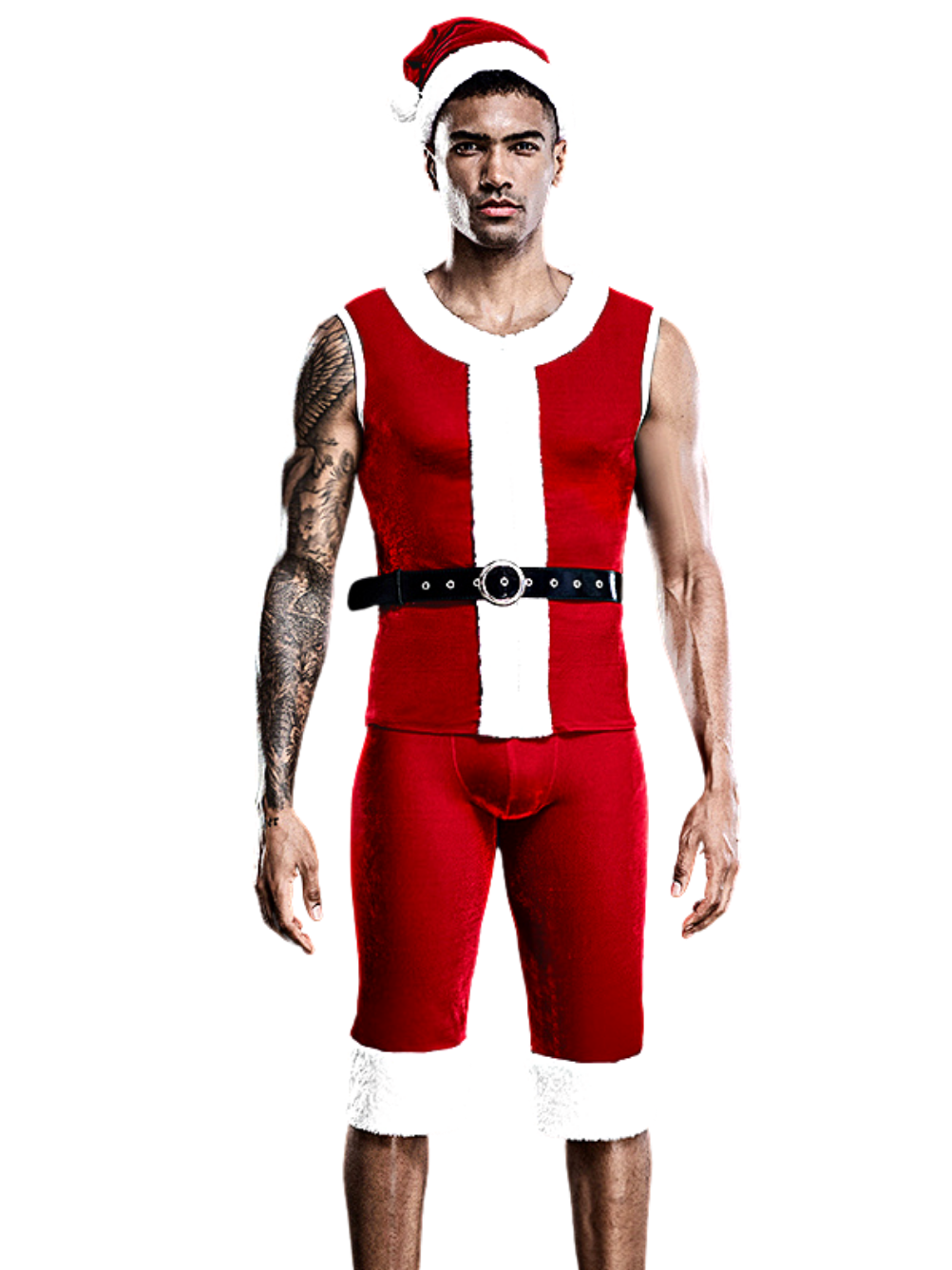 Kaei Shi Men s Christmas Costumes Sexy Santa Velvet Lingerie 4 Piece Set