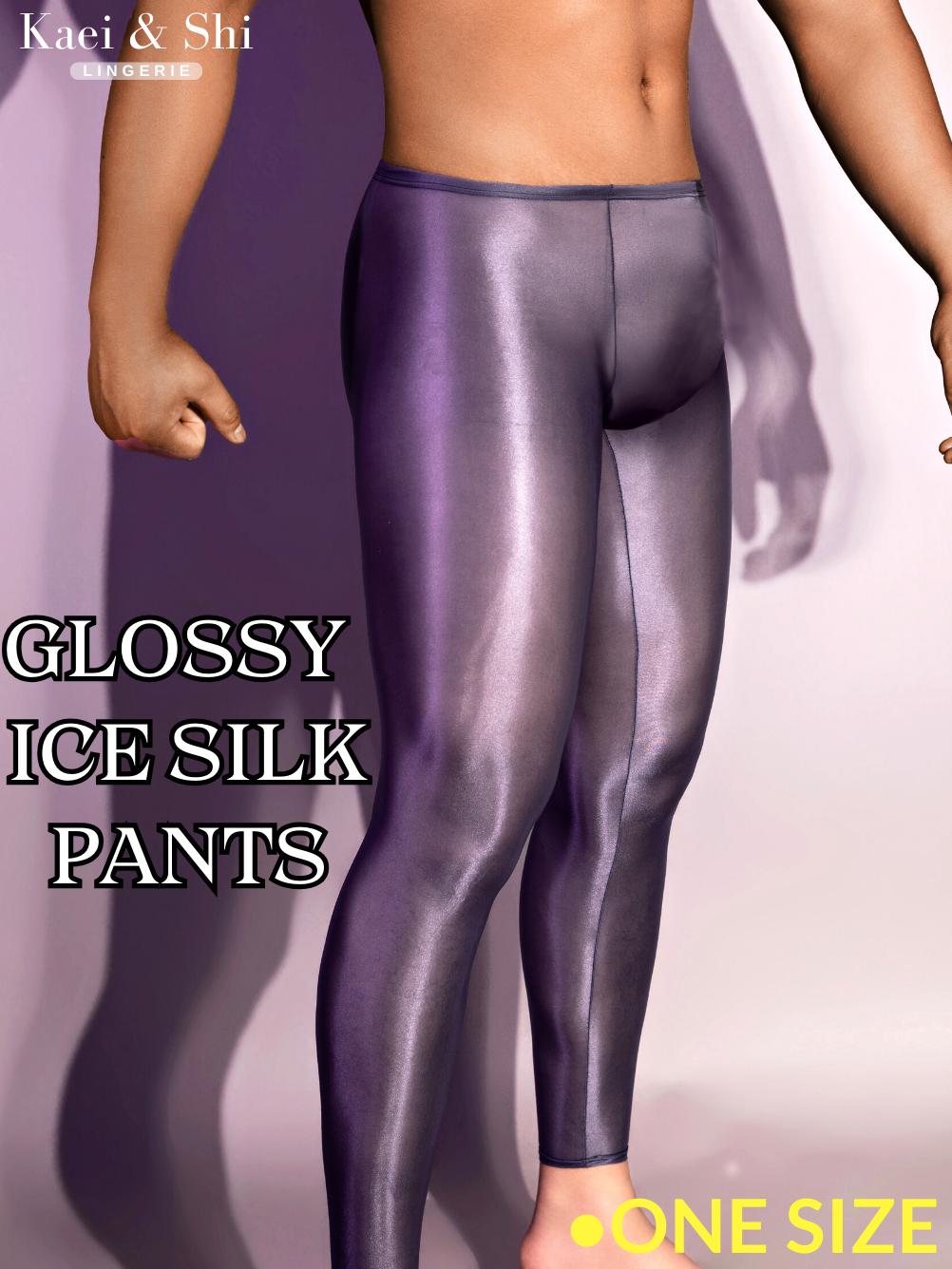 Kaei Shi Glossy Sheer Leggings Sexy Lingerie for Men Date Night Bott