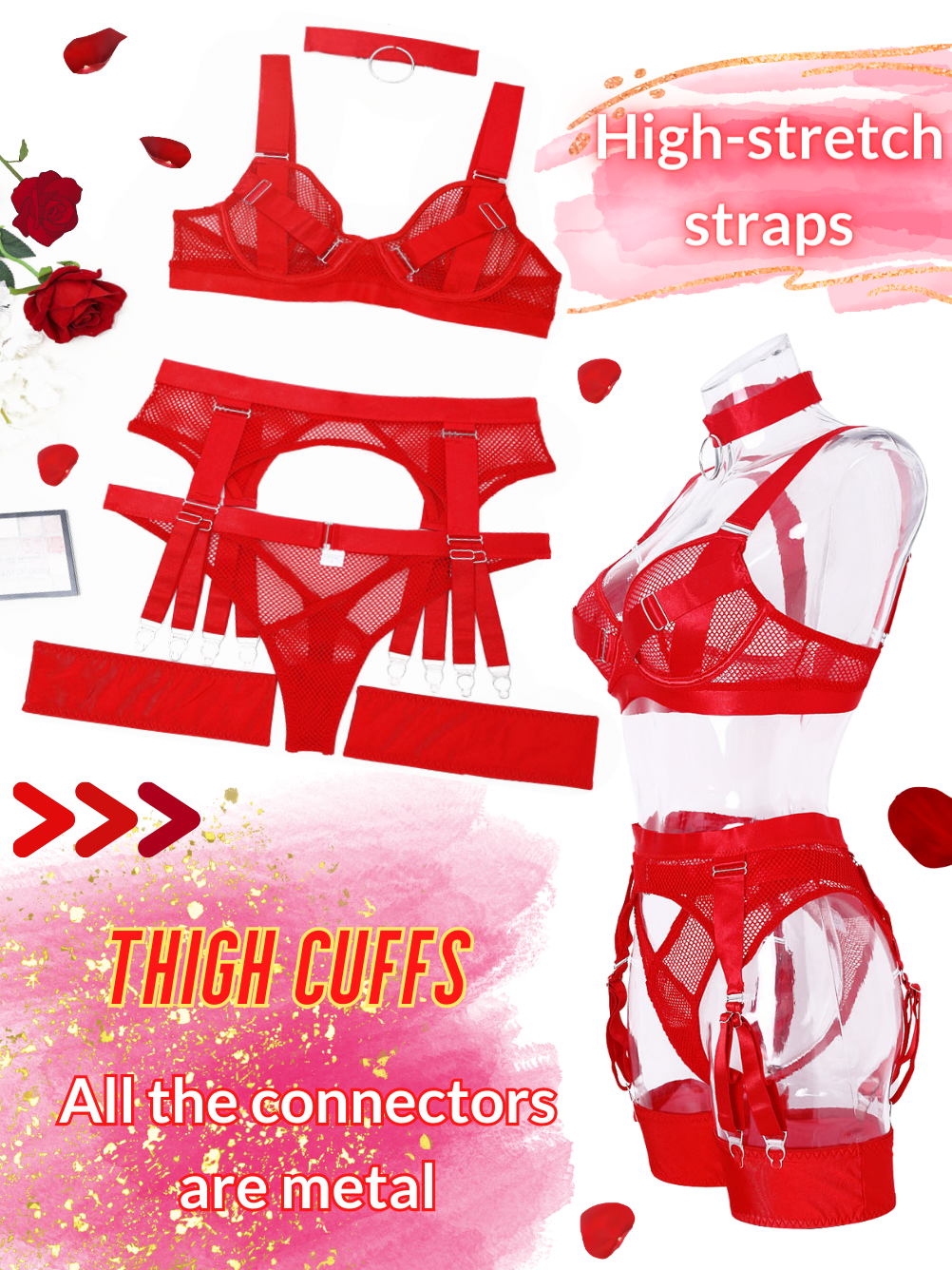 Kaei&Shi Hard Sexy Lingerie For Women, Exotic Strappy Fishnet, Boudoir Kaei&Shi Hard Sexy Lingerie For Women, Exotic Strappy Fishnet, Boudoir