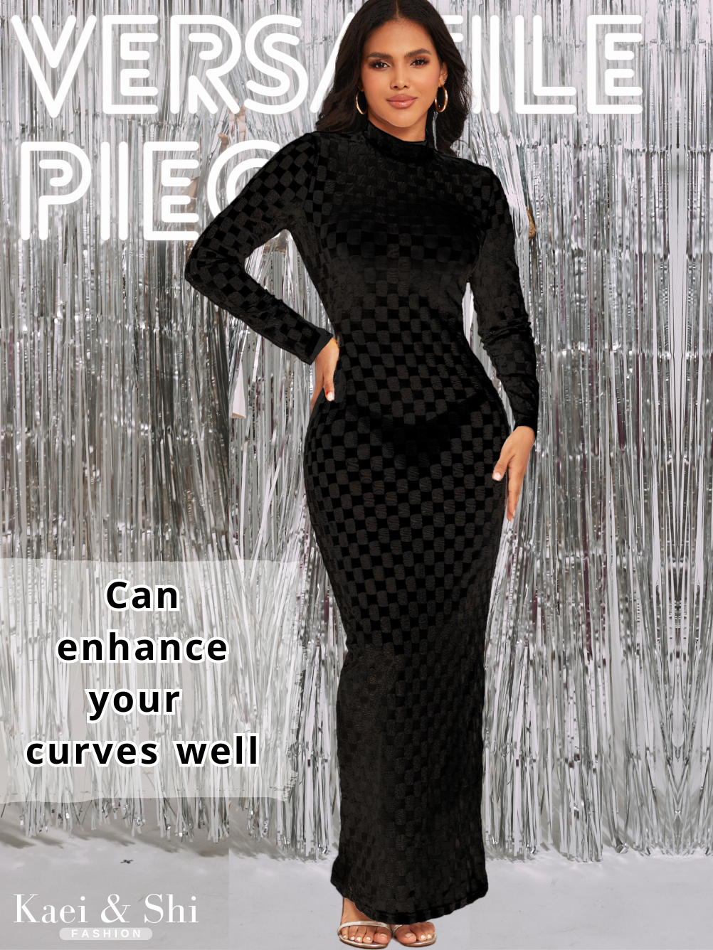 Kaei&Shi Sheer Checkered Dress, Date Night Birthday Outfits, Maxi Body Kaei&Shi Sheer Checkered Dress, Date Night Birthday Outfits, Maxi Body