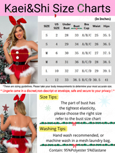 Load image into Gallery viewer, Kaei&amp;Shi 3Pc Xmas Bunny Costume, Elastic Belt, White Fuzz Trim Ruffle Bodysuit
