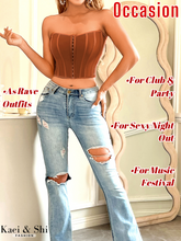 Load image into Gallery viewer, Kaei&amp;Shi Summer Corset Casual, Tube Tops 2000s Fashion, Concert Party Clubwear
