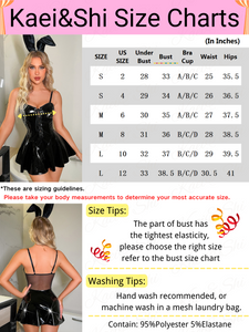 Kaei&Shi Bunny Rave Outfits, Front Tie Up Bra, 2Pc Sexy Wet Look Dress