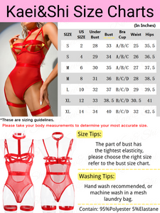 Kaei&Shi Strappy Bra Lingerie, Collar Thigh Cuffs, 3Pc Sexy Underwire Bodysuit