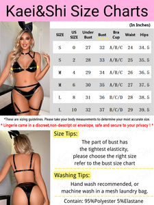 Kaei&Shi Sexy Bunny Outfits, Silvery Draping Chain, Collar&Leg Band 4Pc Lingerie