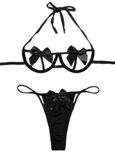 Load image into Gallery viewer, Kaei&amp;Shi Bow Lingerie,Gift Present Halter Cutout Sexy Two Piece Lingerie Set
