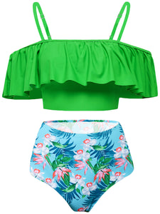 Kaei&Shi High Waisted Flounce Bikini Set