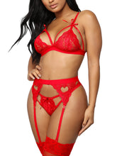 Load image into Gallery viewer, Kaei&amp;Shi Sexy Lingerie for Women, Heart Lingerie Set with Garter Belt
