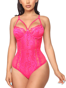 See Through Lingerie,V-Neck Lace Babydoll