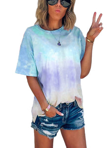 Kaei&Shi Tie Dye Shirt Women, Ombre Tops