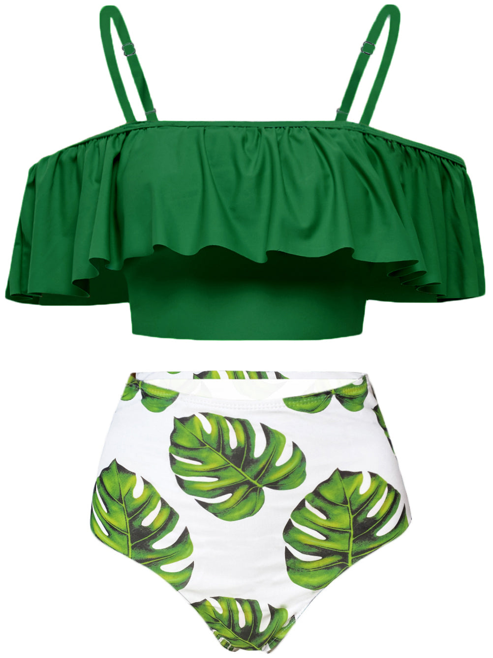 Kaei&Shi High Waisted Flounce Bikini Set