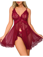 Load image into Gallery viewer, Kaei&amp;Shi Maternity Long Dress, Wireless Lace Bra, Mid-Rise Panty, 2Pc Babydoll
