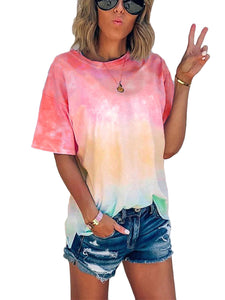 Kaei&Shi Tie Dye Shirt Women, Ombre Tops