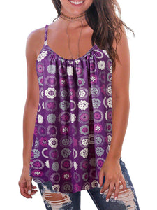 Kaei&Shi Print Long Vest,Flowy Tank Top for Women