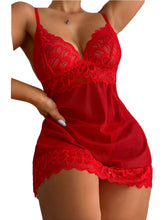 Load image into Gallery viewer, Kaei&amp;Shi Sexy Floral Lace, Scalloped Swing, Stretch Mesh, 2 Pieces Babydoll
