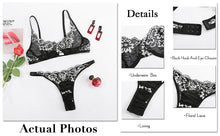 Load image into Gallery viewer, Kaei&amp;Shi Sexy Bra and Panty Sets,Embroidered Two Piece Underwire Lingerie Set
