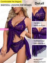 Load image into Gallery viewer, Kaei&amp;Shi Maternity Long Dress, Wireless Lace Bra, Mid-Rise Panty, 2Pc Babydoll
