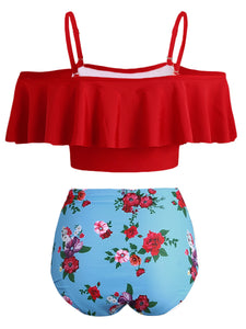 Kaei&Shi High Waisted Flounce Bikini Set