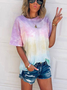 Kaei&Shi Tie Dye Shirt Women, Ombre Tops