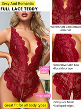 Load image into Gallery viewer, Kaei&amp;Shi Plunge Halter, Racerback Design, Glossy Lace, Rhinestone Bodysuit
