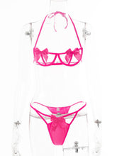 Load image into Gallery viewer, Kaei&amp;Shi Bow Lingerie,Gift Present Halter Cutout Sexy Two Piece Lingerie Set
