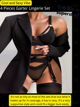 Load image into Gallery viewer, Kaei&amp;Shi Plus Size Stretchy Mesh, Wide Strappy, High Waisted Garter Lingerie
