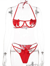 Load image into Gallery viewer, Kaei&amp;Shi Bow Lingerie,Gift Present Halter Cutout Sexy Two Piece Lingerie Set
