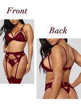 Load image into Gallery viewer, Kaei&amp;Shi Sexy Lingerie for Women, Heart Lingerie Set with Garter Belt
