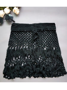 Kaei&Shi Crochet Cover Up Skirt, See Through Sexy Cover Ups