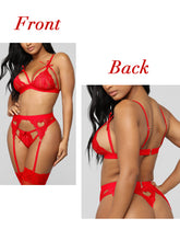 Load image into Gallery viewer, Kaei&amp;Shi Sexy Lingerie for Women, Heart Lingerie Set with Garter Belt
