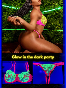 Kaei&Shi Glow In The Dark, Back Light, Heart Embroidered, Underwire Lingerie