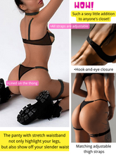 Load image into Gallery viewer, Kaei&amp;Shi Glow In The Dark, Black Light, Neon Leg Straps, 4PC Peekaboo Lingerie
