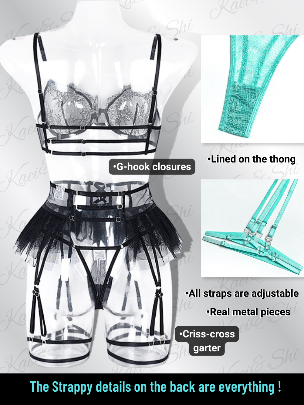 Kaei&Shi High-Waisted Tutu Skirt, Criss-Cross Garter Strap, Cutout Bac