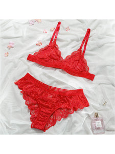 Red Matching Bra and Panties Set, Sexy Lingerie Set, Red Lingerie