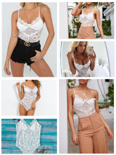 Load image into Gallery viewer, Kaei&amp;Shi See Through Lingerie V-Neck Floral Lace Babydoll
