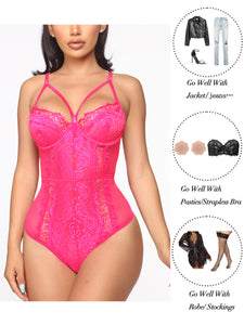 See Through Lingerie,V-Neck Lace Babydoll