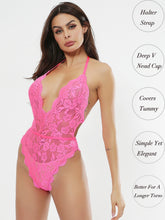 Load image into Gallery viewer, Kaei&amp;Shi High Cut Halter Deep V Neck Lingerie
