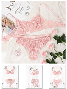 Kaei&Shi Sexy Lingerie for Women,Two Piece Lace Lingerie Set