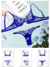 Load image into Gallery viewer, Kaei&amp;Shi Sexy Bra and Panty Sets,Embroidered Two Piece Underwire Lingerie Set
