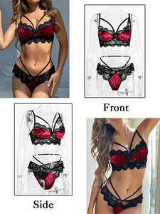 Kaei&Shi Matching Bra and Panty Sets,Velvet Sexy Two Piece Lingerie Set