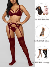 Load image into Gallery viewer, Kaei&amp;Shi Sexy Lingerie for Women, Heart Lingerie Set with Garter Belt
