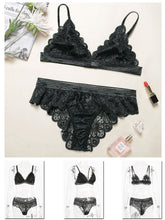 Load image into Gallery viewer, Kaei&amp;Shi Matching Bra and Panty Sets,Lace Lingerie for Women,Sexy Two Piece Floral Bralette Lingerie Set Valentines Day
