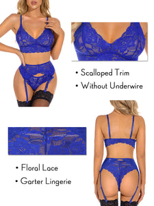 Kaei&Shi Sexy Lingerie for Women,High Waisted Lace Bra and Panty Sets