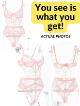 Load image into Gallery viewer, Kaei&amp;Shi Floral Lace Bodysuit,Underwire,Cutout Waist,Snap Crotch,Teddy Lingerie for Women
