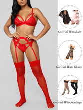 Load image into Gallery viewer, Kaei&amp;Shi Sexy Lingerie for Women, Heart Lingerie Set with Garter Belt
