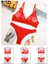 Load image into Gallery viewer, Kaei&amp;Shi Sexy Bra and Panty Sets,Eyelash Lace Mesh Sheer Lingerie Two Piece Lingerie Set
