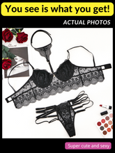 Load image into Gallery viewer, Kaei&amp;Shi Floral Lace Cami, Removeable Choker, High Waisted, 2 Pieces Lingerie
