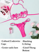 Load image into Gallery viewer, Kaei&amp;Shi Bow Lingerie,Gift Present Halter Cutout Sexy Two Piece Lingerie Set
