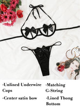 Load image into Gallery viewer, Kaei&amp;Shi Bow Lingerie,Gift Present Halter Cutout Sexy Two Piece Lingerie Set
