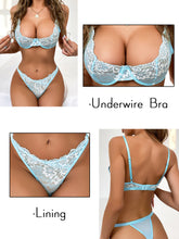 Load image into Gallery viewer, Kaei&amp;Shi Sexy Bra and Panty Sets,Embroidered Two Piece Underwire Lingerie Set
